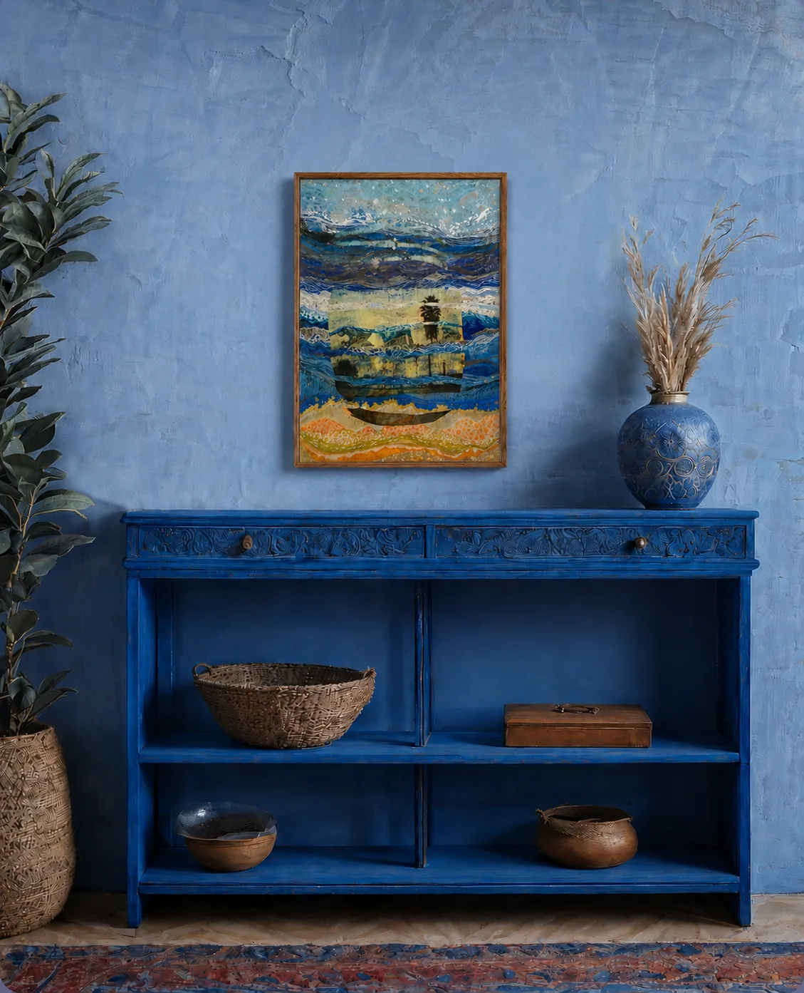 Saltwater Memory hanging in a furnished room