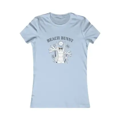 Beach Bunny Fitted Tee: Personalized Retro Beach Style