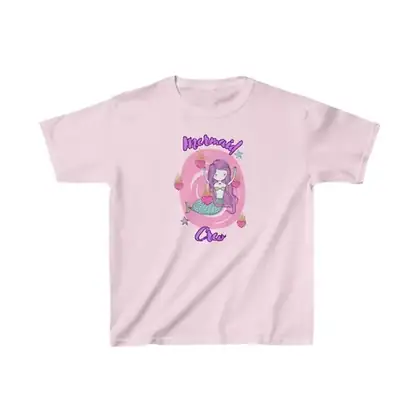 Mermaid Graphic Kids Cotton Tee - Back to School T-shirt