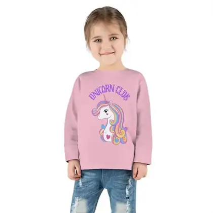 Unicorn Club Toddler Long Sleeve Tee: Whimsical Unicorn Graphic