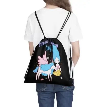 Mermaid and Unicorn Party-Outdoor Drawstring Bag