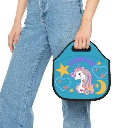 Unicorn Club Neoprene Lunch Bag: Retro 80's Vibe