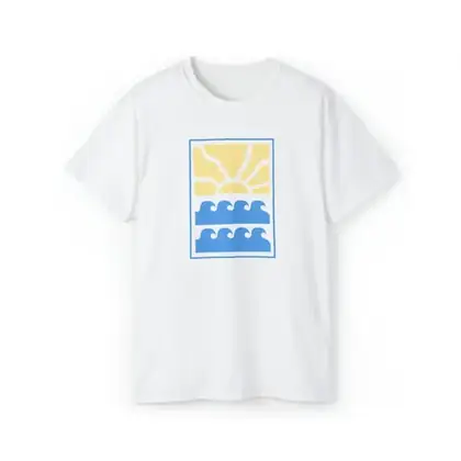 Sun and Waves Graphic Tee: Unisex Ultra Cotton T-Shirt