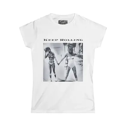 Vintage Roller Girl Tee: Women's Fitted Cotton T-Shirt, Keep Rolling