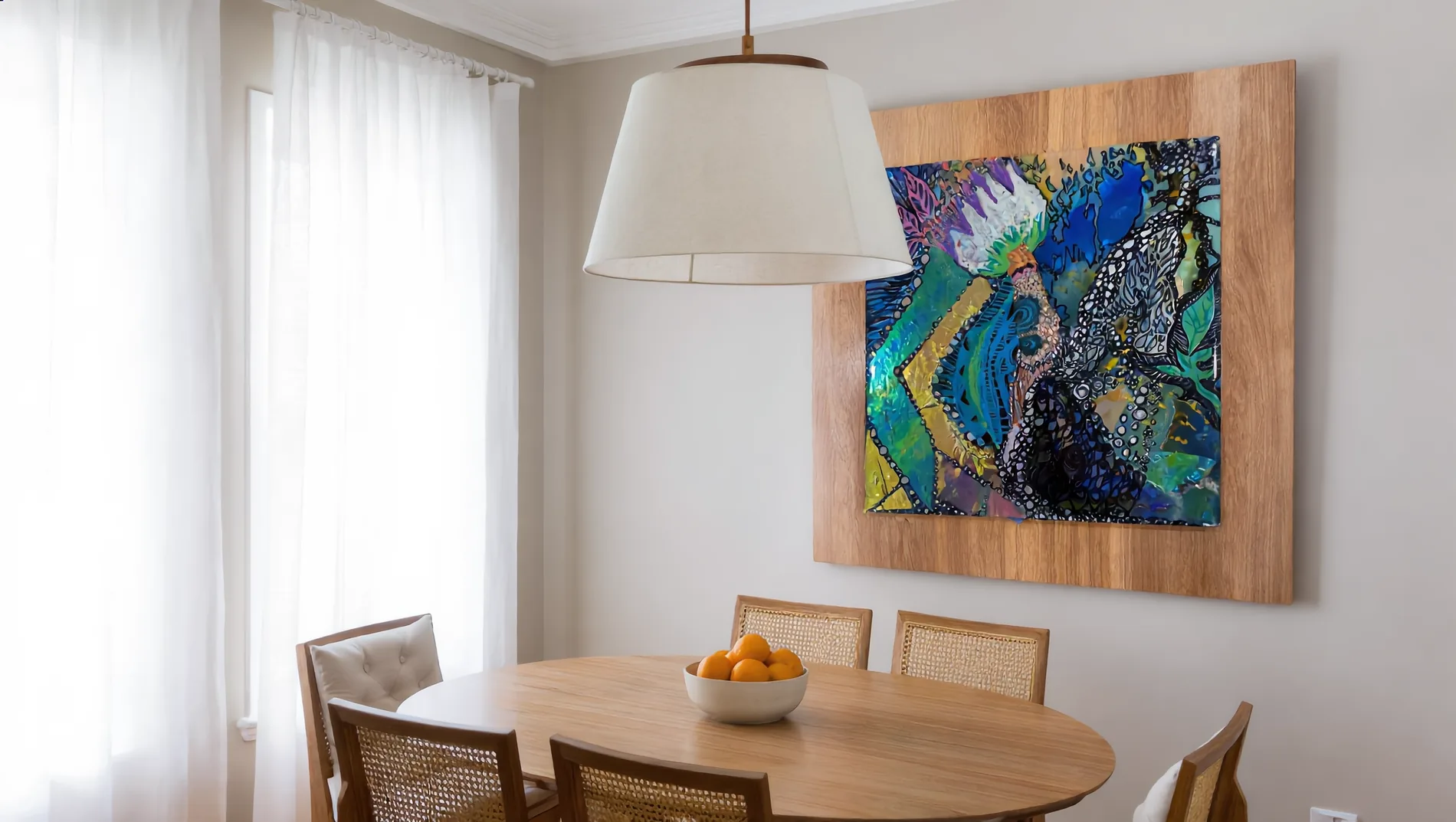 Gilded Emergence hanging in a furnished room